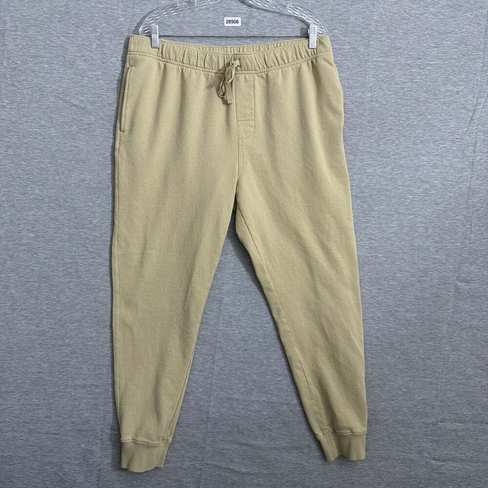 Prana Men's Large Beige North Country Jogger Pants With Drawstring Pockets